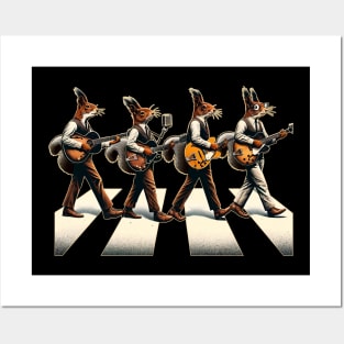Urban Canine Carousel Squirrels Playing Guitars Tee for Animal Admirers Posters and Art